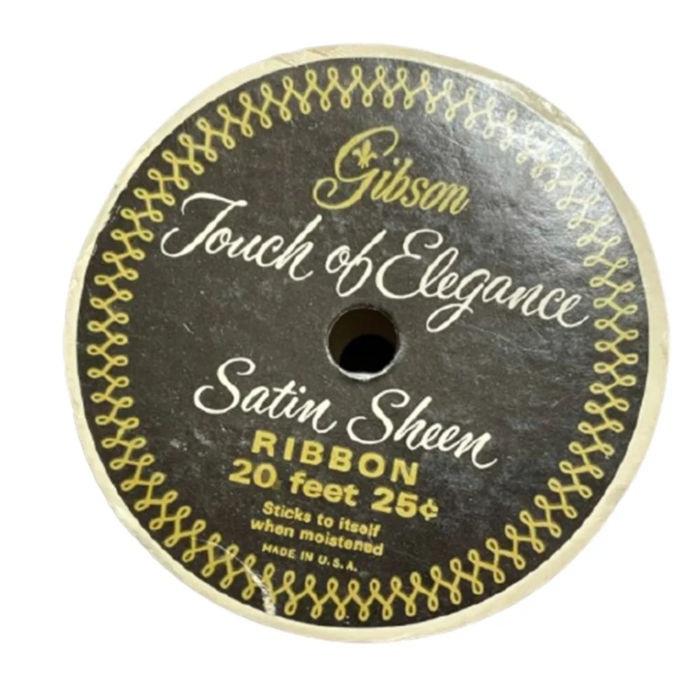 Vintage Gibson Brown Satin Ribbon 20 Feet
